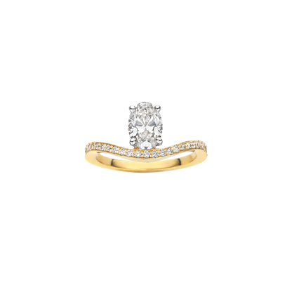 Timeless 0.71 CT Oval Cut Swirl Unique Pave Moissanite Diamond Engagement Ring