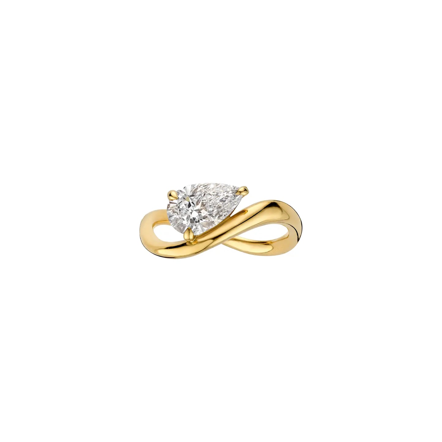 Timeless 2 CT Pear Cut Swirl Solitaire Styled Moissanite Diamond Engagement Ring