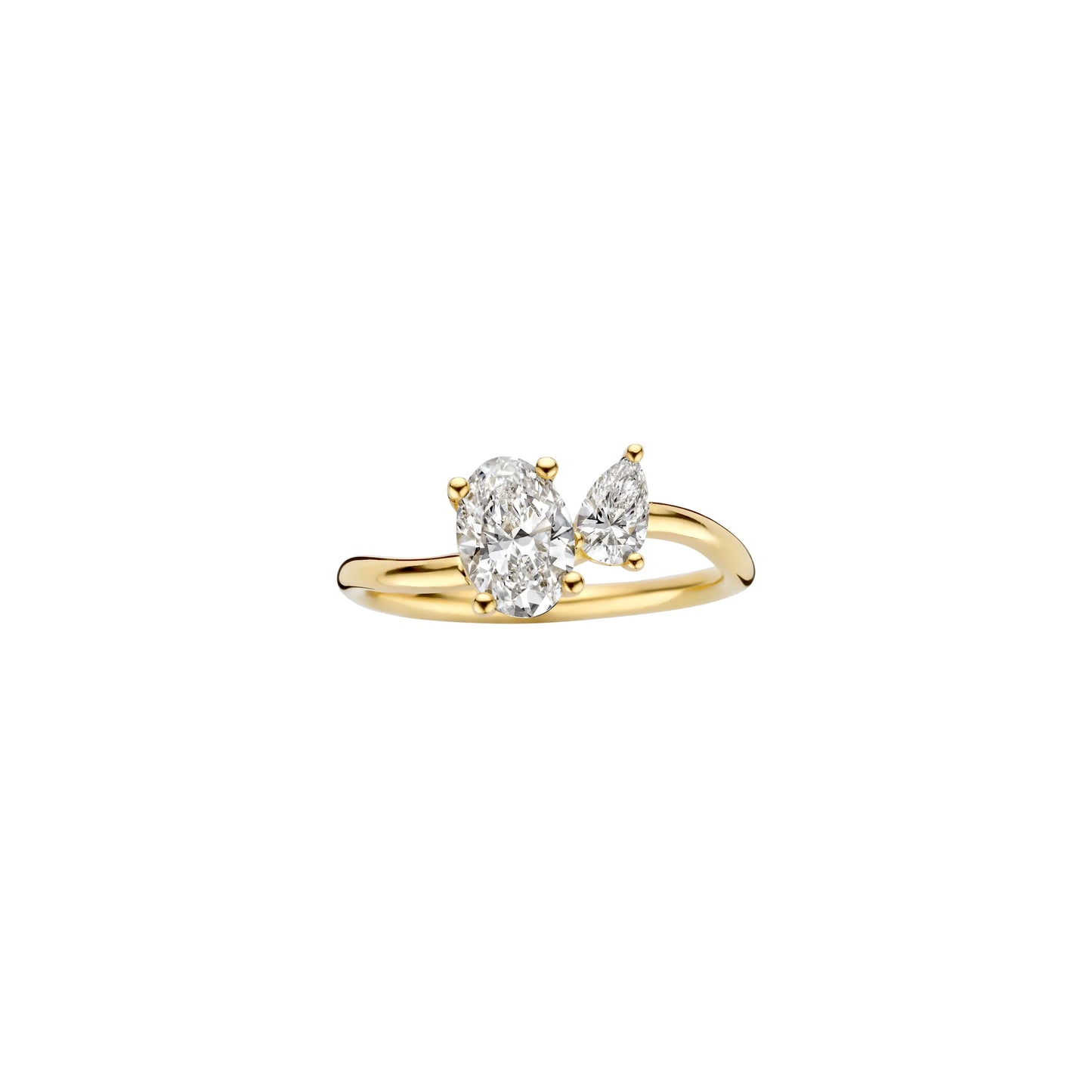 Timeless 1.4 TCW Oval & Pear Cut Toi Et Moi Styled Moissanite Diamond Engagement Ring