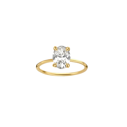 Timeless 2 CT Oval Cut Solitaire Styled Moissanite Diamond Engagement Ring