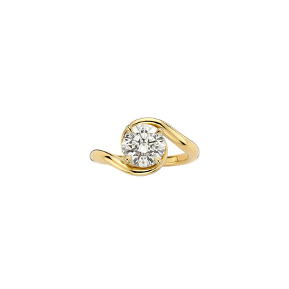 Timeless 2 CT Round Cut Swirl Unique Solitaire Moissanite Diamond Engagement Ring