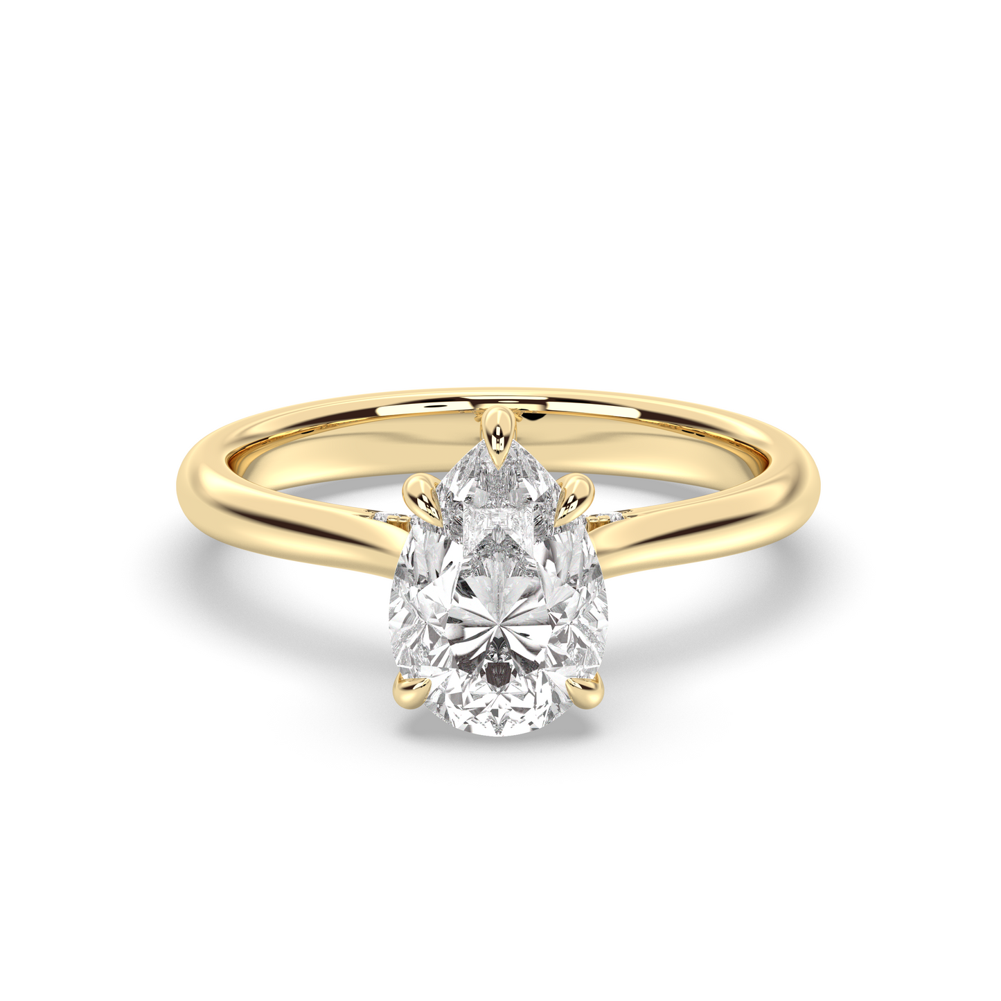 Marquise Shaped Three Stone Lab Grown Diamond Engagement Ring