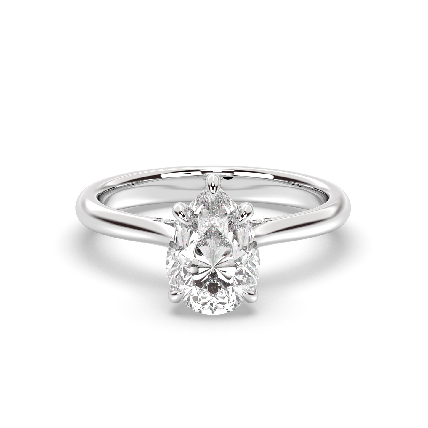 Marquise Shaped Three Stone Lab Grown Diamond Engagement Ring