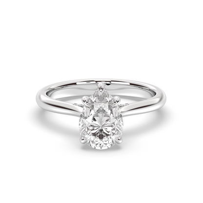 Marquise Shaped Three Stone Lab Grown Diamond Engagement Ring