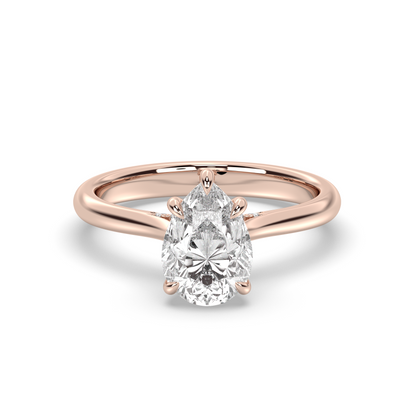 Marquise Shaped Three Stone Lab Grown Diamond Engagement Ring