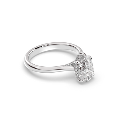 Marquise Shaped Three Stone Lab Grown Diamond Engagement Ring