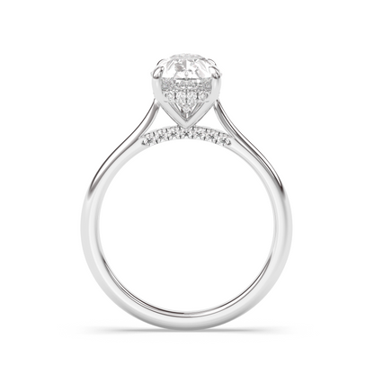 Marquise Shaped Three Stone Lab Grown Diamond Engagement Ring