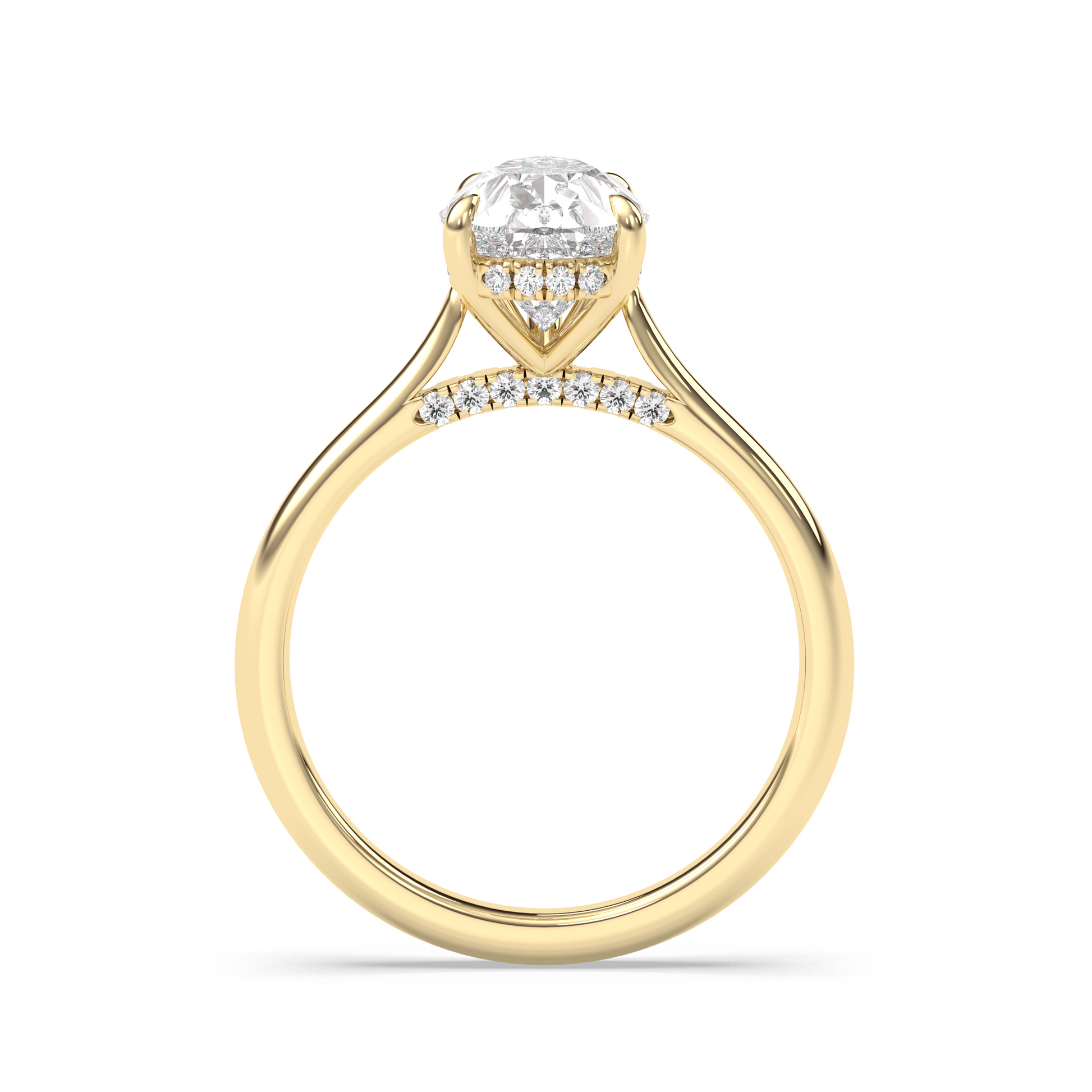 Marquise Shaped Three Stone Lab Grown Diamond Engagement Ring