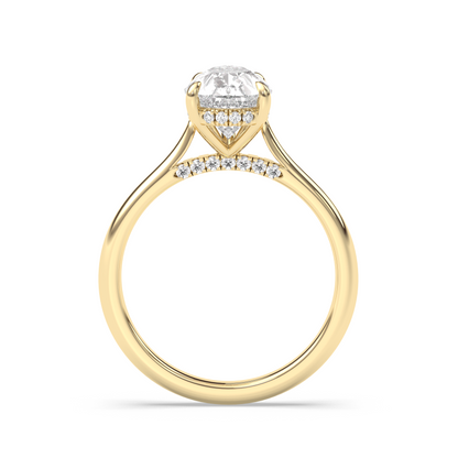 Marquise Shaped Three Stone Lab Grown Diamond Engagement Ring