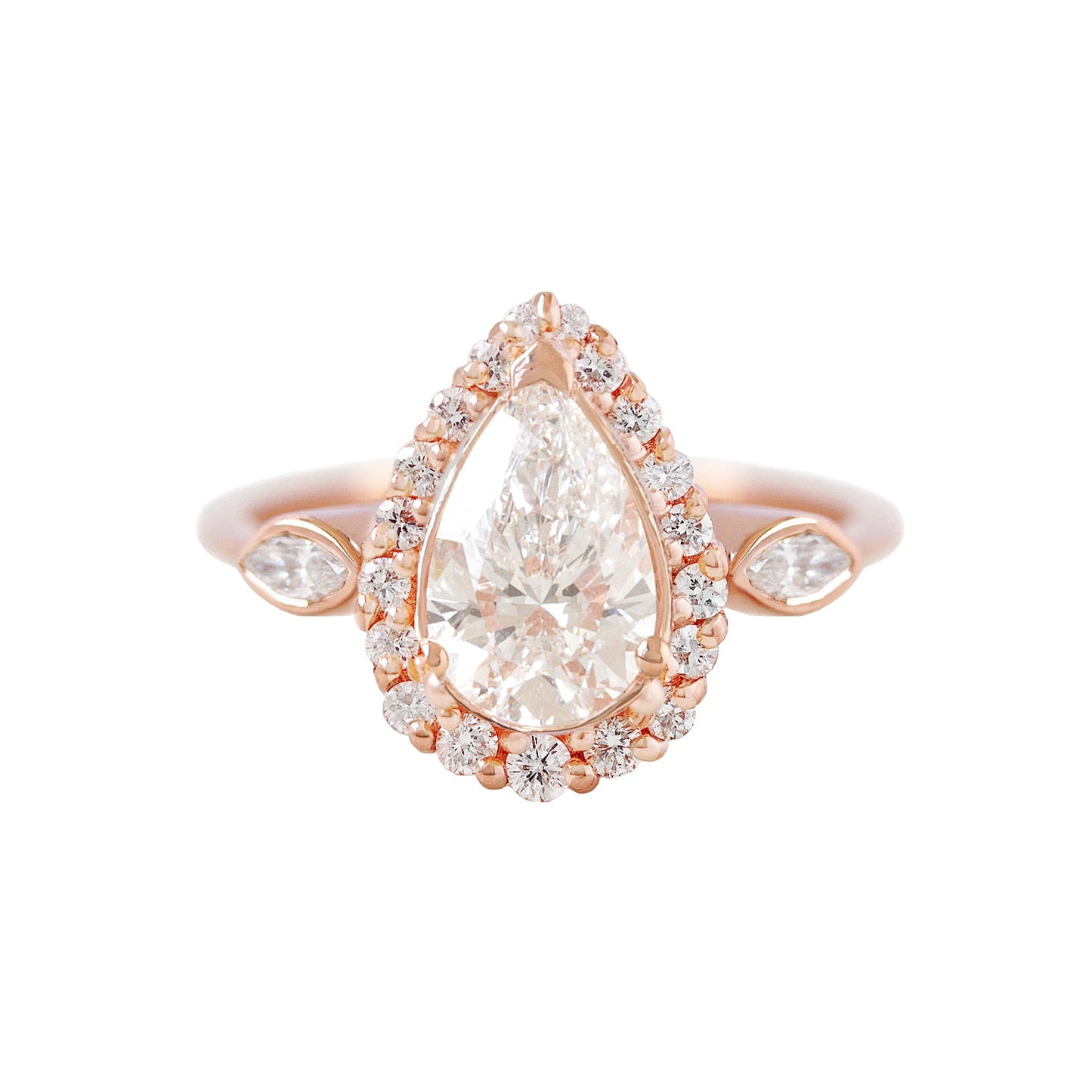 2.9 Carats Emerald Pave Styled Moissanite Engagement Ring
