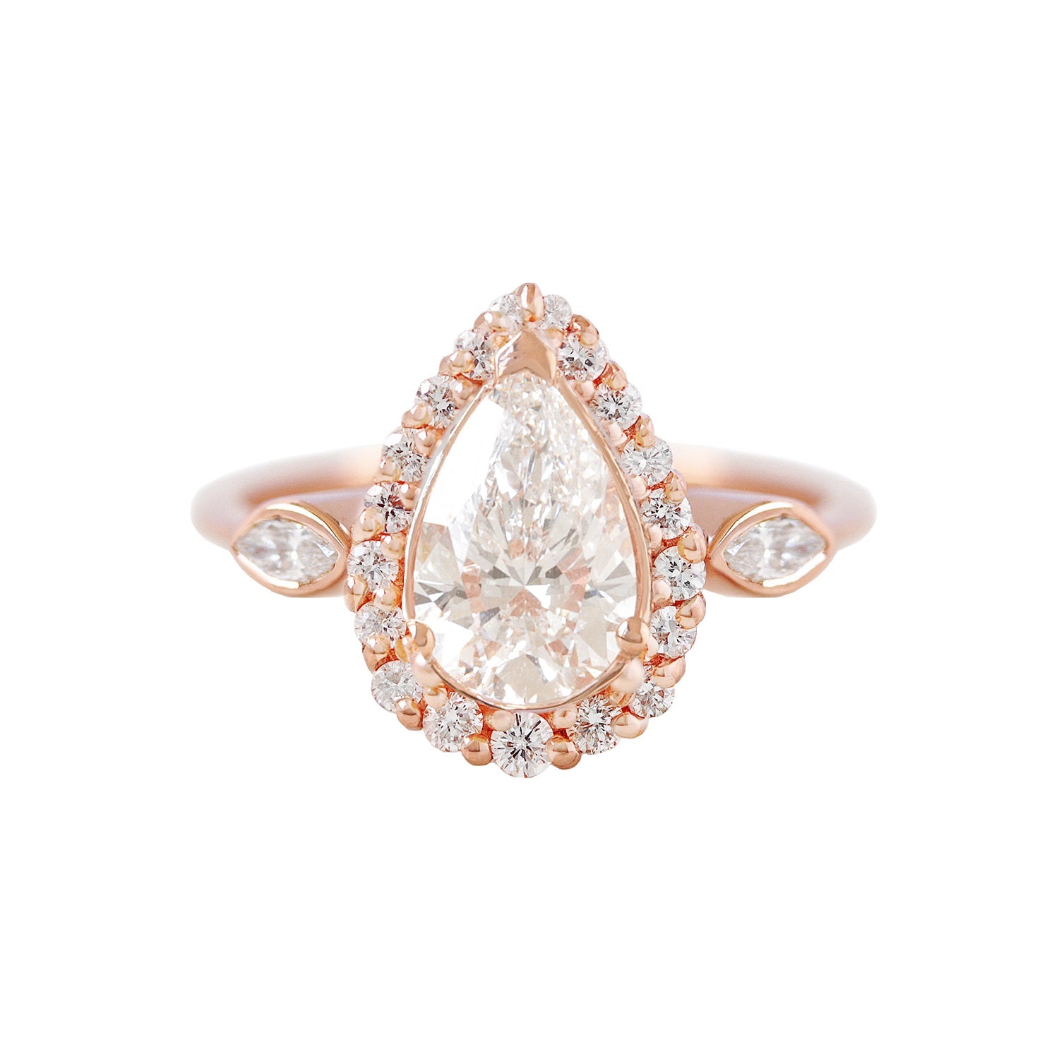 2.9 Carats Emerald Pave Styled Moissanite Engagement Ring