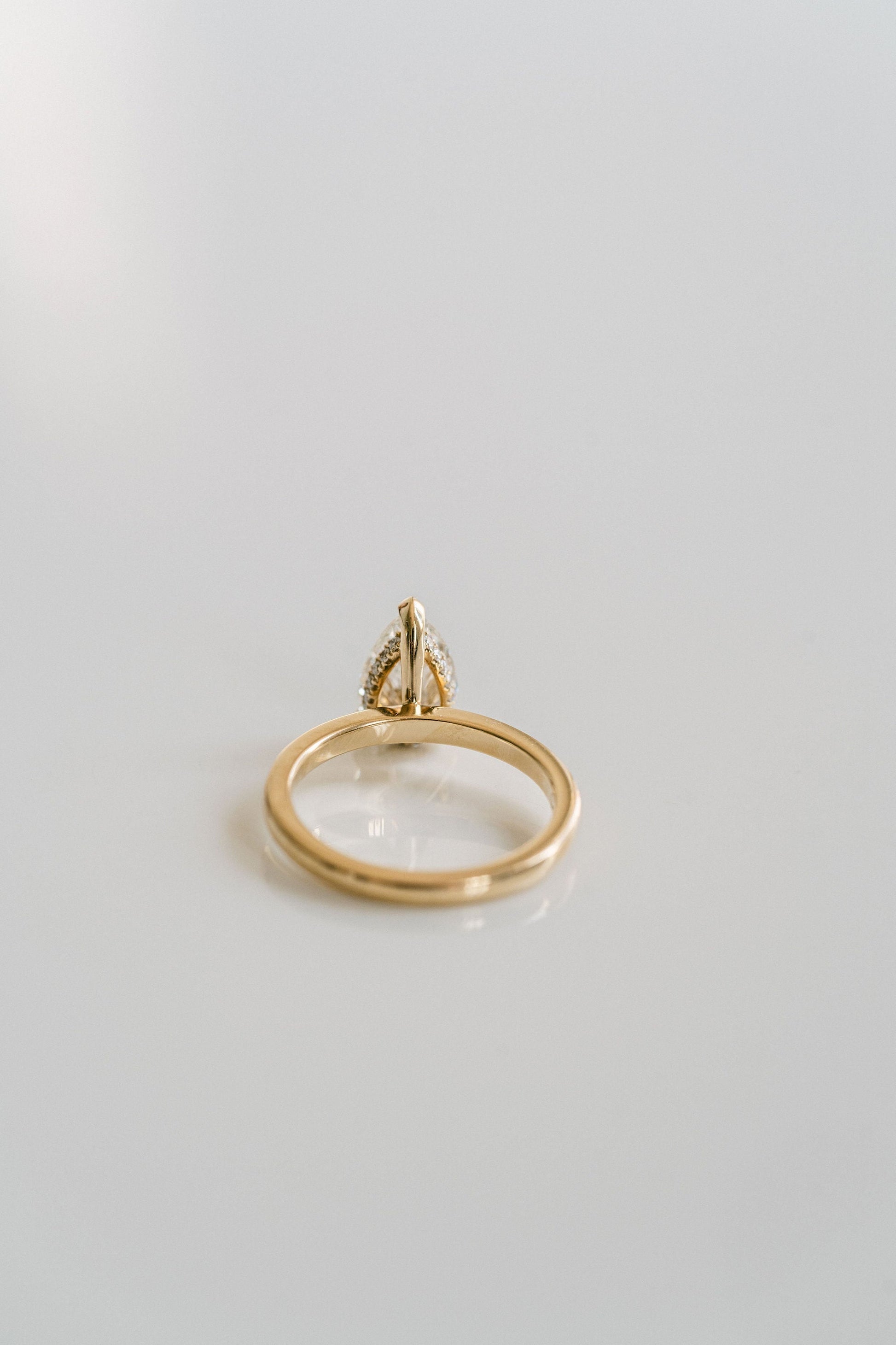 Marquise Shaped Three Stone Lab Grown Diamond Engagement Ring