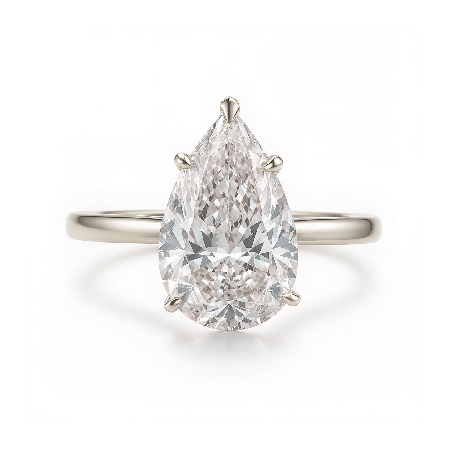 2.9 Carats Emerald Pave Styled Moissanite Engagement Ring