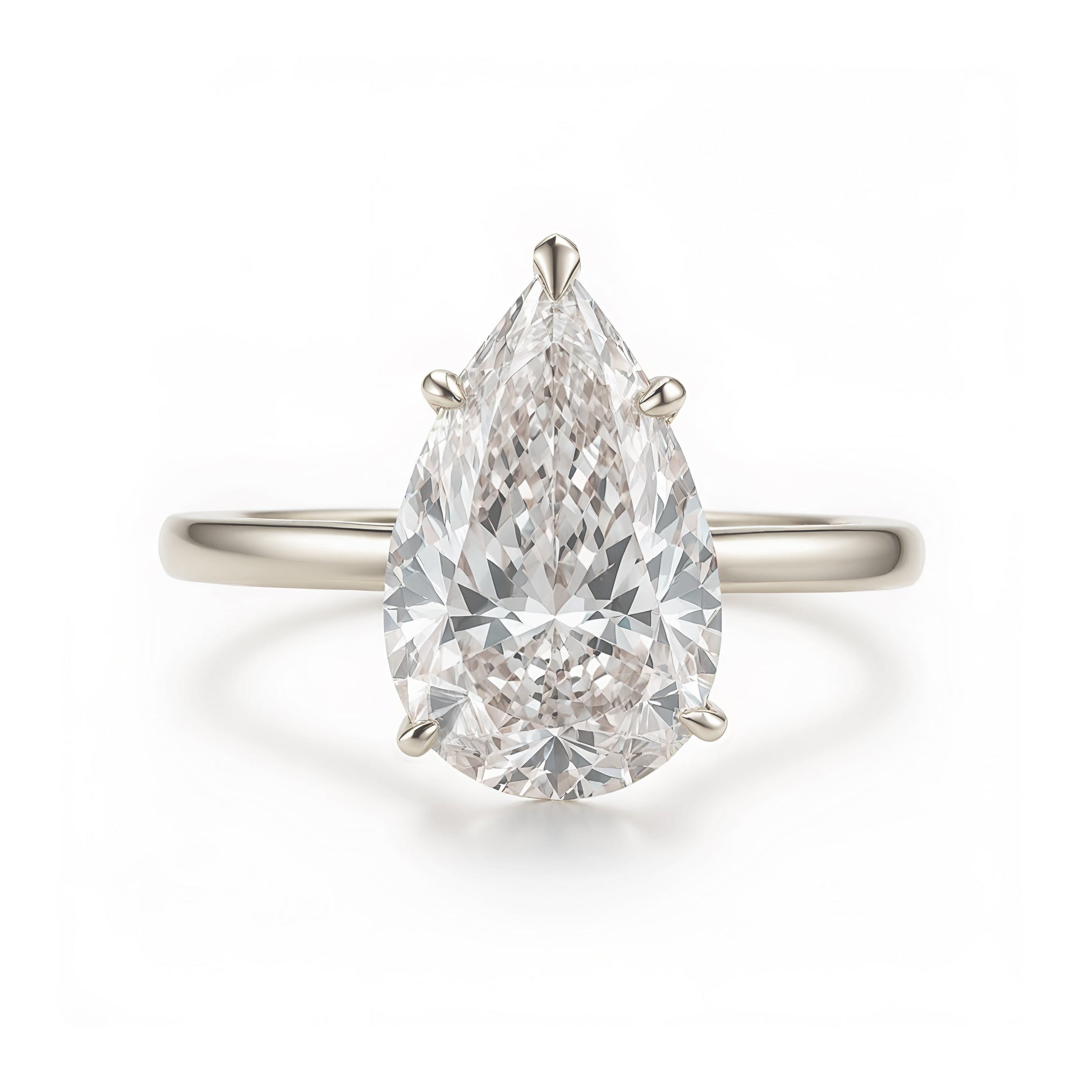 2.9 Carats Emerald Pave Styled Moissanite Engagement Ring