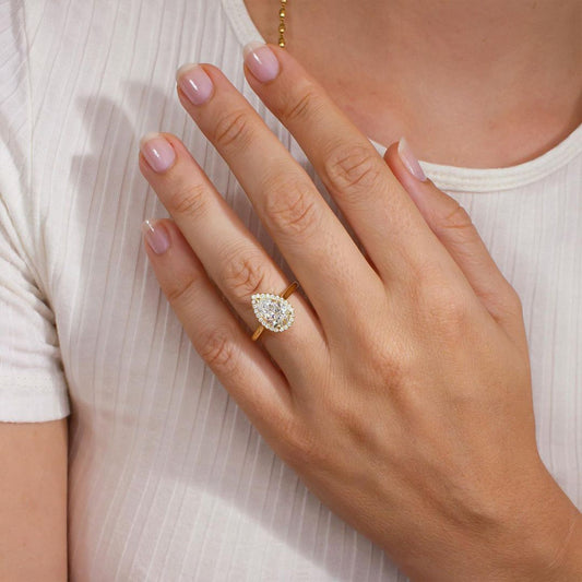 Marquise Shaped Three Stone Lab Grown Diamond Engagement Ring