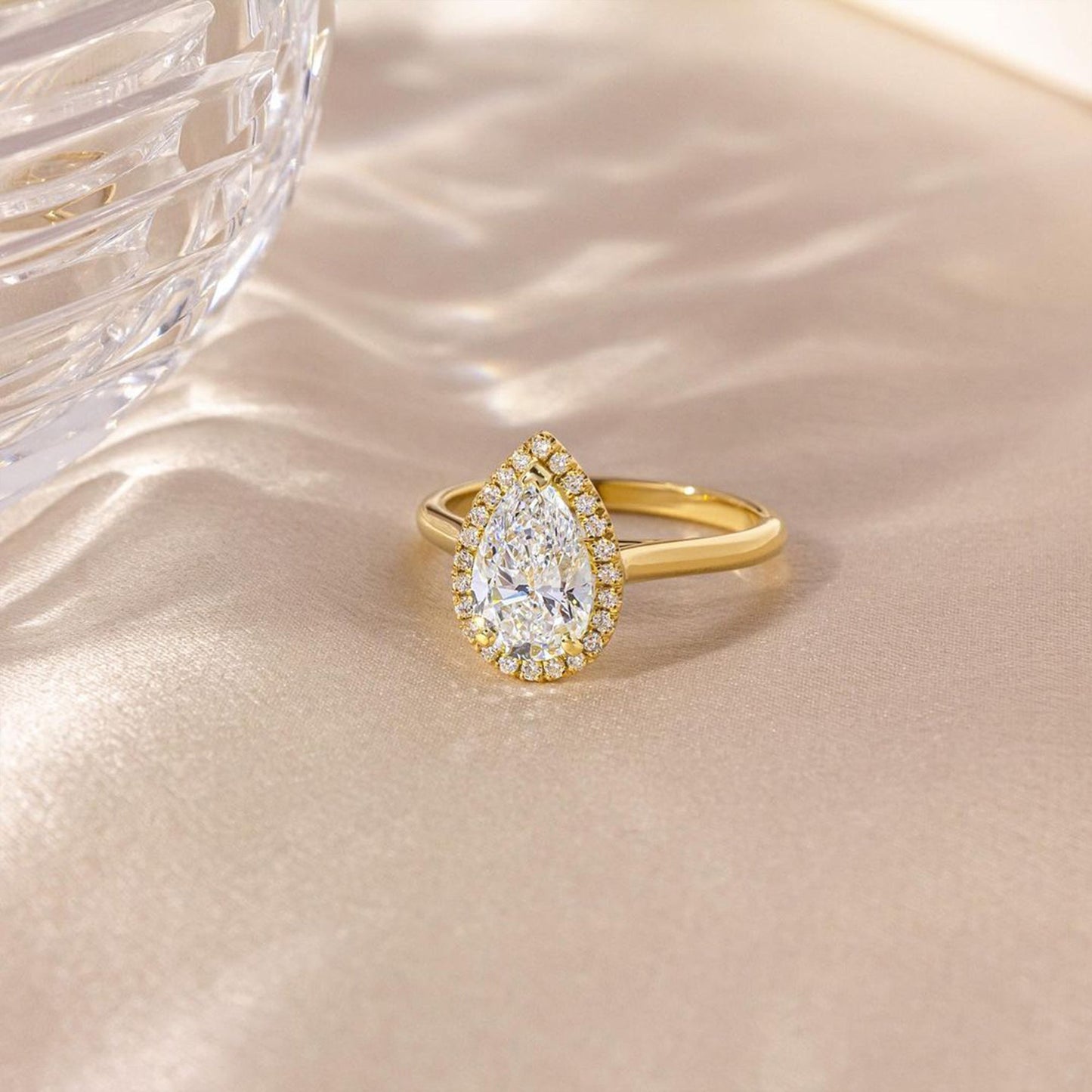 Marquise Shaped Three Stone Lab Grown Diamond Engagement Ring