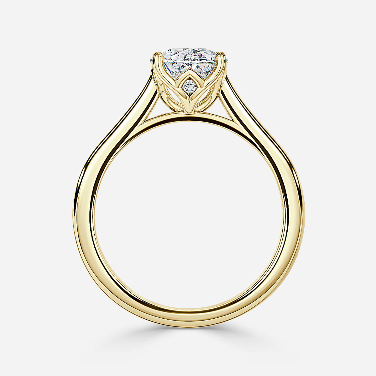 Marquise Shaped Three Stone Lab Grown Diamond Engagement Ring