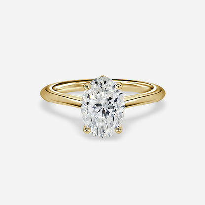 Marquise Shaped Three Stone Lab Grown Diamond Engagement Ring
