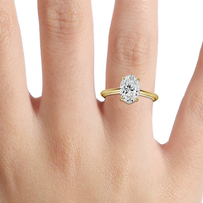 Marquise Shaped Three Stone Lab Grown Diamond Engagement Ring