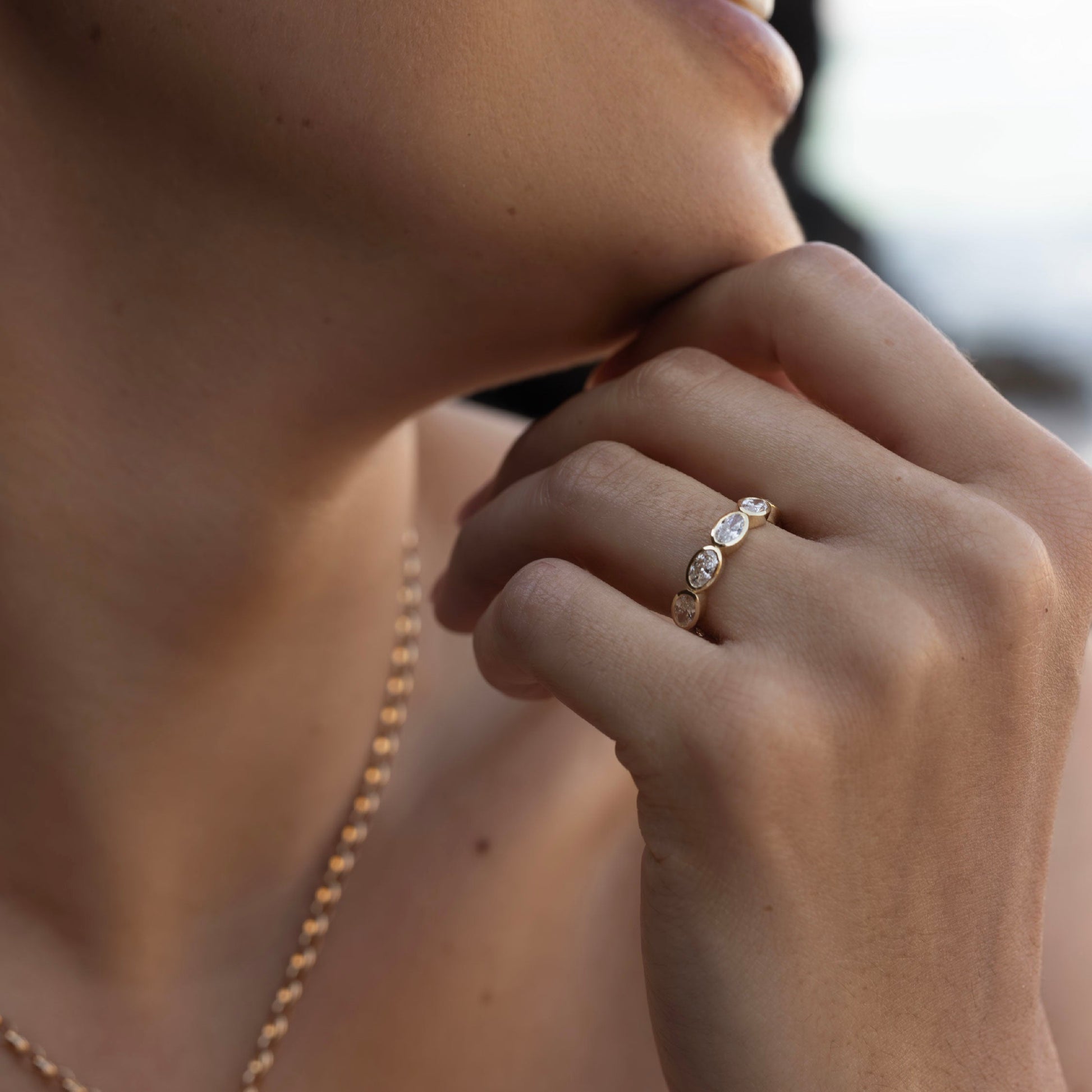 0.25 TCW Round Shaped Half Eternity Lab Grown Diamond Wedding Band