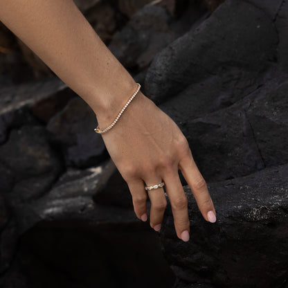 0.25 TCW Round Shaped Half Eternity Lab Grown Diamond Wedding Band