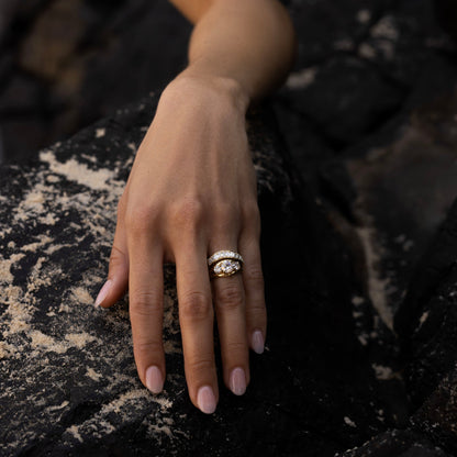 Marquise Cut Cluster Styled Lab Grown Diamond Engagement Ring