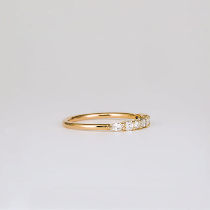 0.40 TCW Round, Pear, Marquise & Baguette Shaped Half Eternity Moissanite Wedding Band