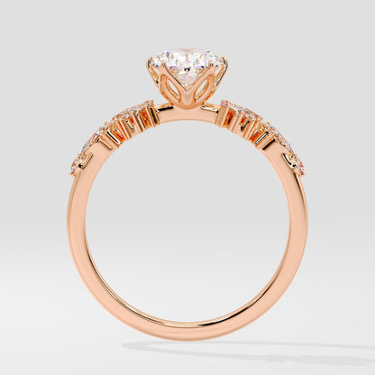 Marquise Shaped Three Stone Lab Grown Diamond Engagement Ring