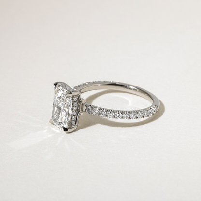 Marquise Shaped Three Stone Lab Grown Diamond Engagement Ring
