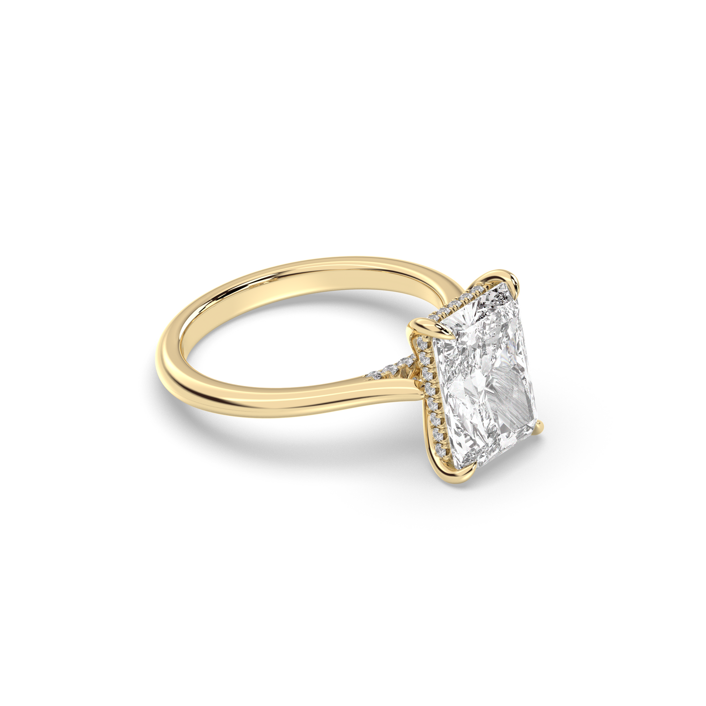 Marquise Shaped Three Stone Lab Grown Diamond Engagement Ring
