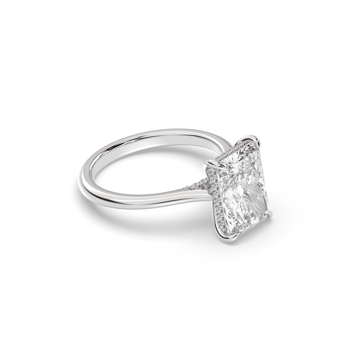 Marquise Shaped Three Stone Lab Grown Diamond Engagement Ring