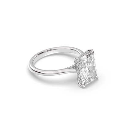 Marquise Shaped Three Stone Lab Grown Diamond Engagement Ring