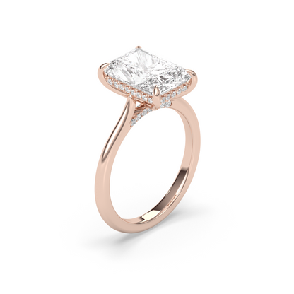 Marquise Shaped Three Stone Lab Grown Diamond Engagement Ring