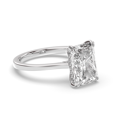 Marquise Shaped Three Stone Lab Grown Diamond Engagement Ring