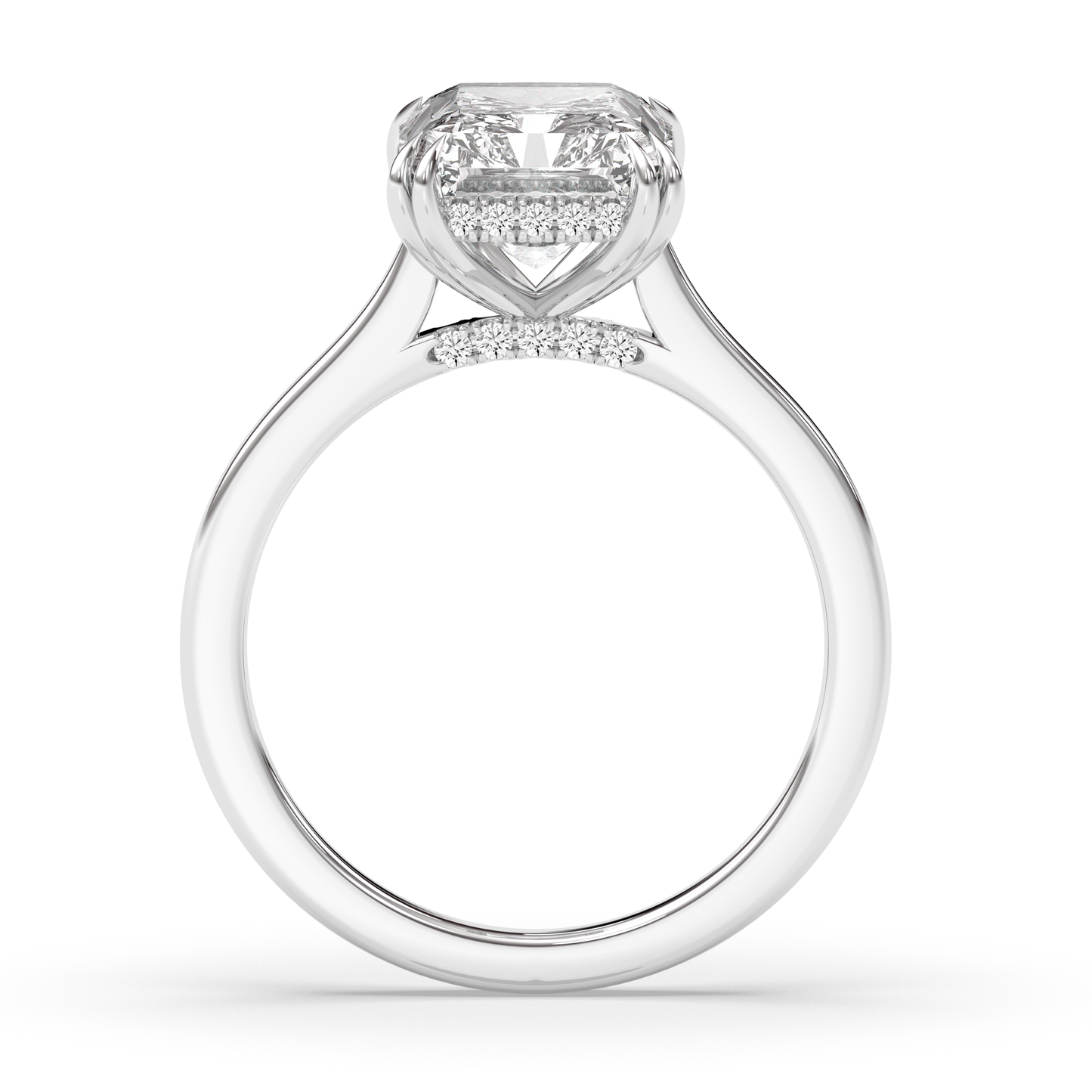 Marquise Shaped Three Stone Lab Grown Diamond Engagement Ring