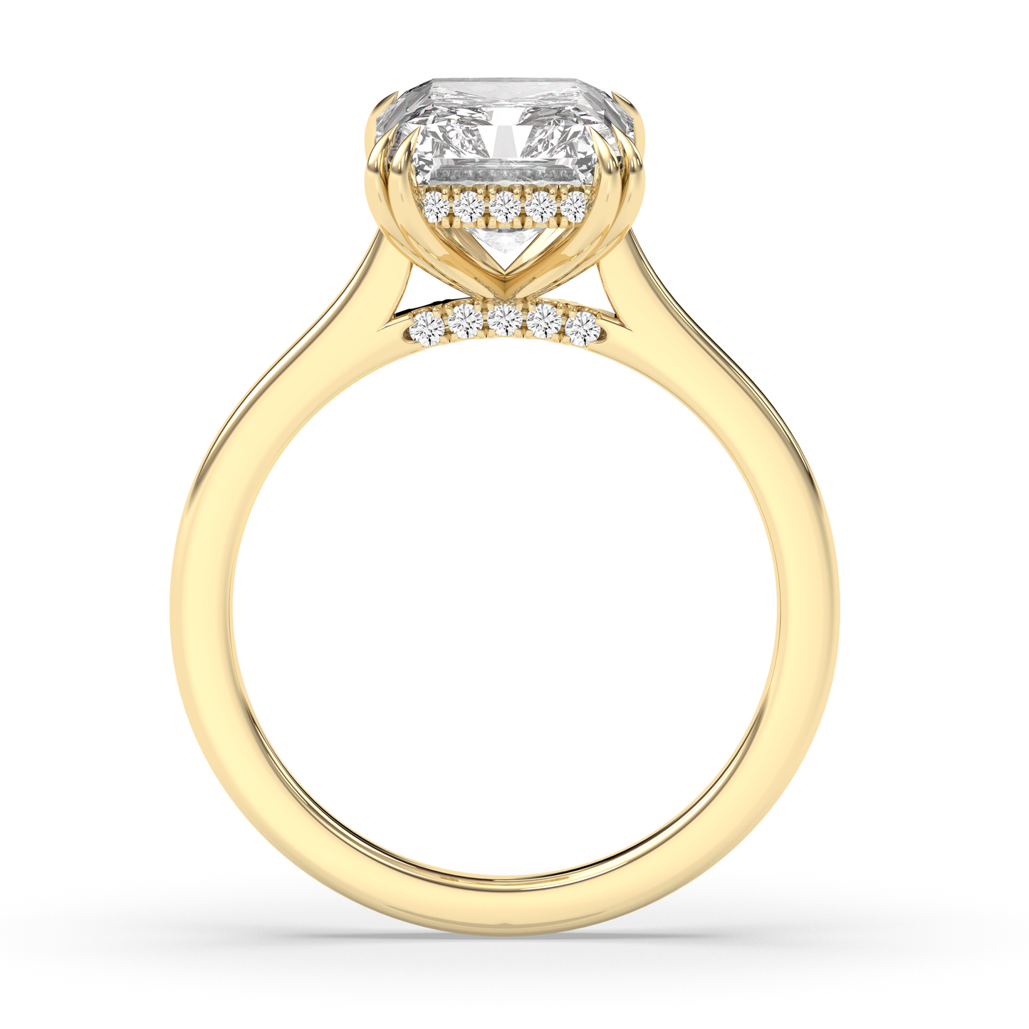Marquise Shaped Three Stone Lab Grown Diamond Engagement Ring