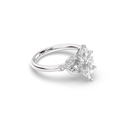 Marquise Shaped Three Stone Lab Grown Diamond Engagement Ring