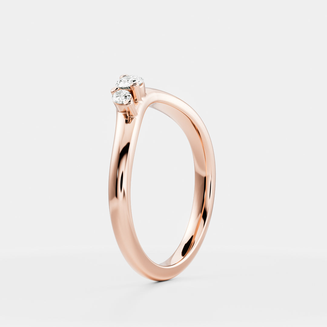 0.25 TCW Round Shaped Half Eternity Lab Grown Diamond Wedding Band