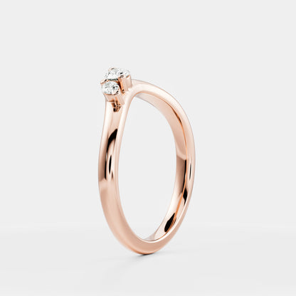 0.25 TCW Round Shaped Half Eternity Lab Grown Diamond Wedding Band