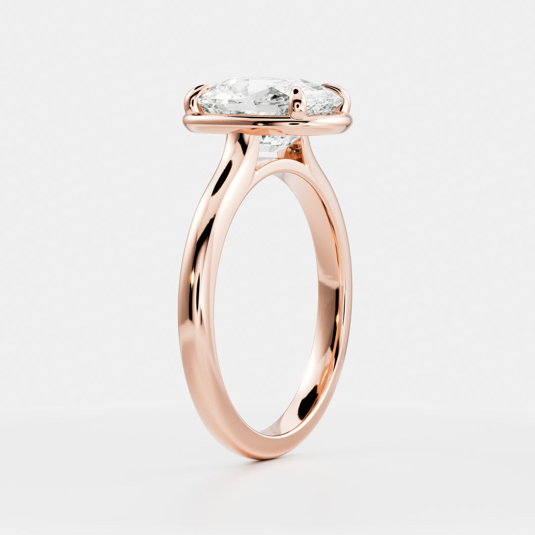 Marquise Cut Cluster Styled Lab Grown Diamond Engagement Ring