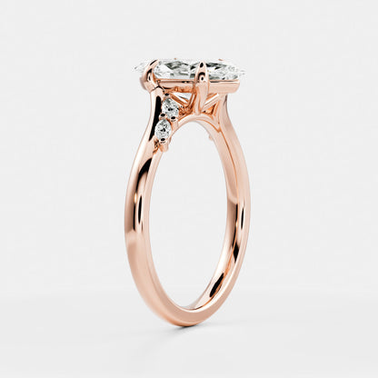 Marquise Cut Cluster Styled Lab Grown Diamond Engagement Ring