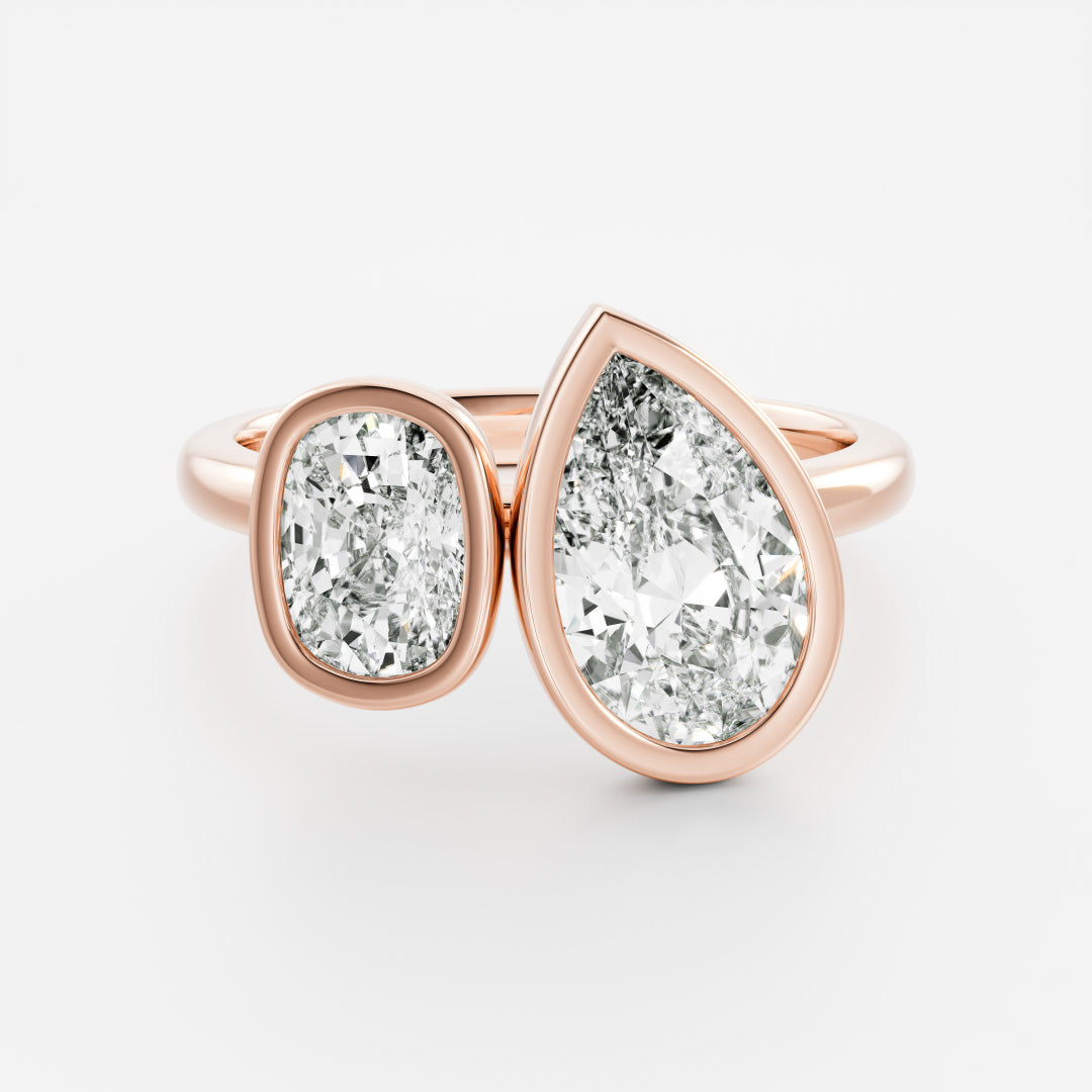 Marquise Cut Cluster Styled Lab Grown Diamond Engagement Ring