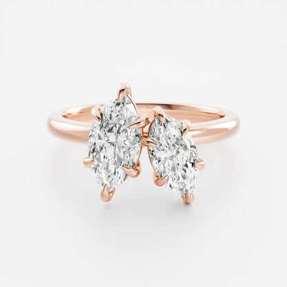 Marquise Cut Cluster Styled Lab Grown Diamond Engagement Ring
