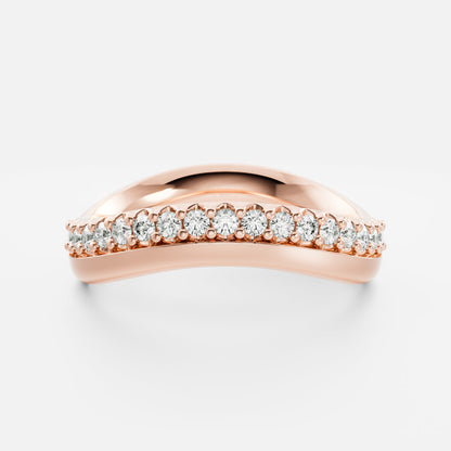 0.25 TCW Round Shaped Half Eternity Lab Grown Diamond Wedding Band