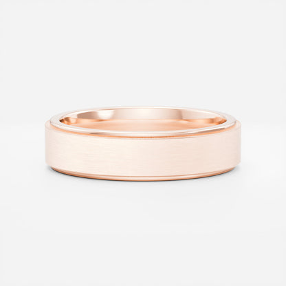Classic Brushed Finish & Beveled Edge Wedding Band for Men's