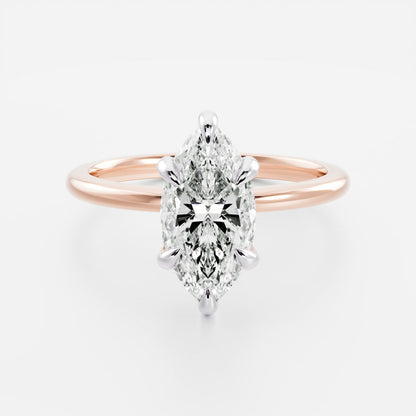Stunning 1.5-2.5 CT Marquise Moissanite Engagement Ring with Solitaire Design