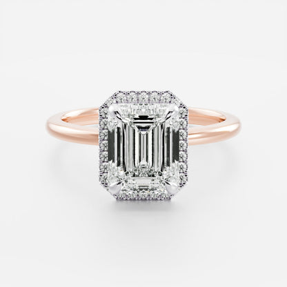 Stunning 1.5-2.5 CT Emerald Moissanite Engagement Ring with Halo Design
