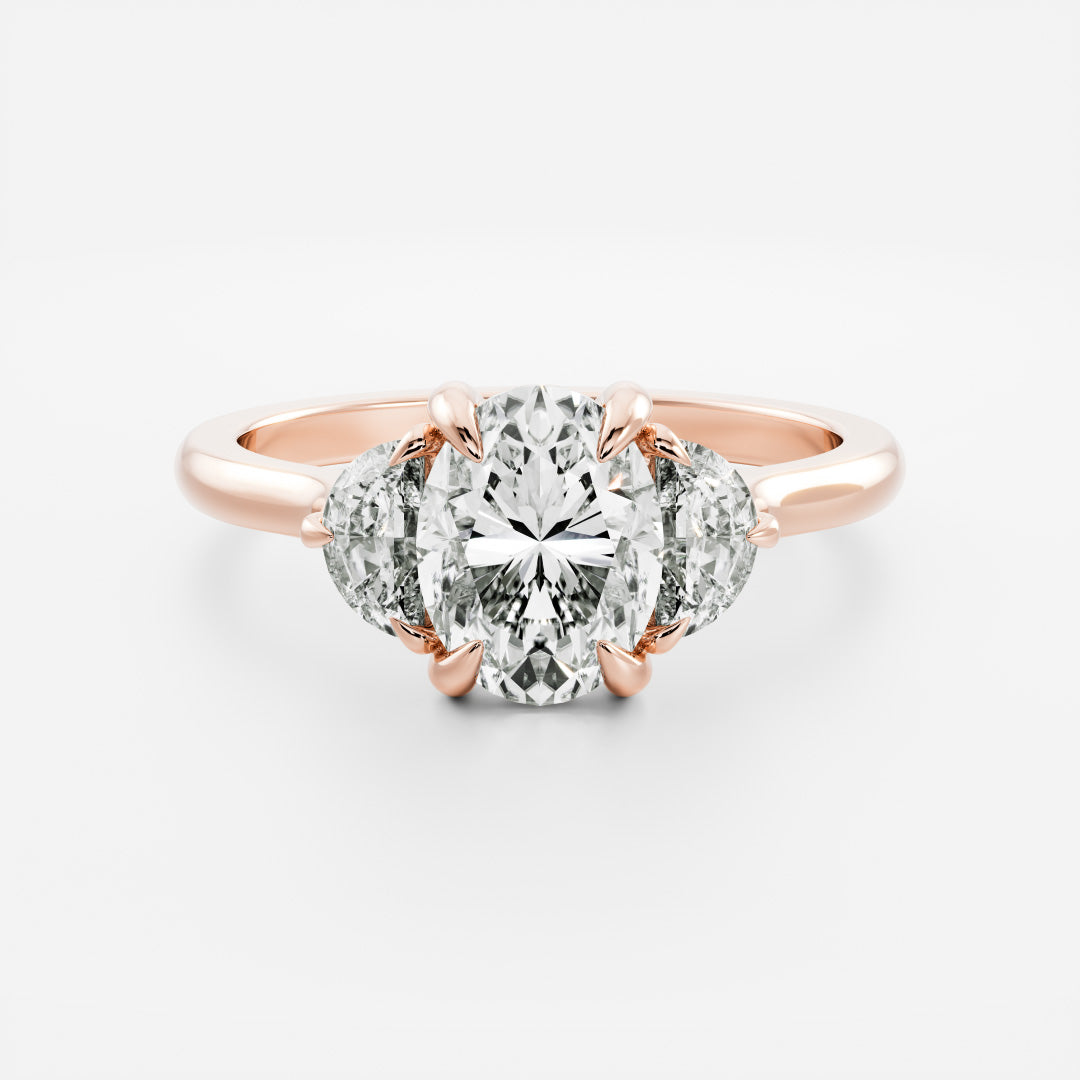 Marquise Cut Cluster Styled Lab Grown Diamond Engagement Ring