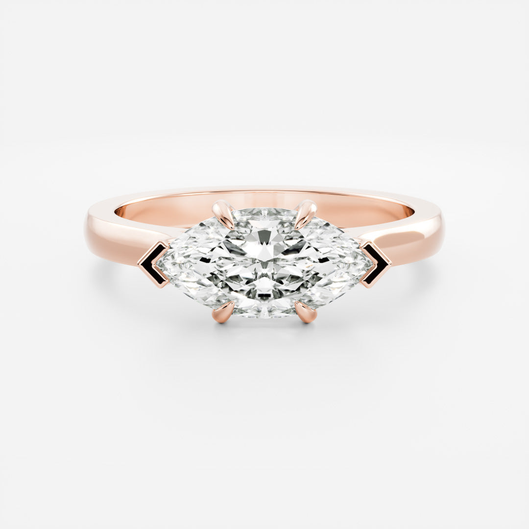 Marquise Cut Cluster Styled Lab Grown Diamond Engagement Ring