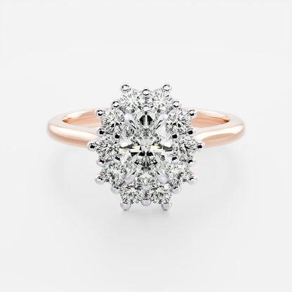 Stunning 1.0-2.0 CT Oval Moissanite Engagement Ring with Halo Design